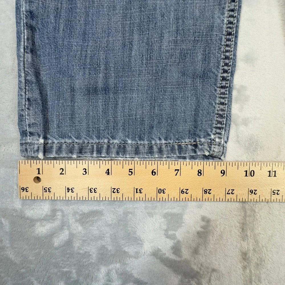 Levi's 569 Loose Straight Jeans 36x34 Blue Cotton Denim Distressed